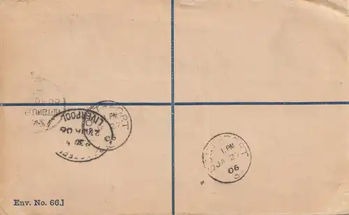 New Zealand 1906: Registered letter to England