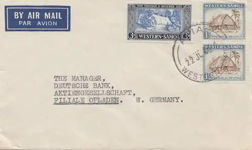 Samoa: 1960: Air Mail to Germany - Opladen