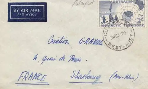 Australie: 1957: Air Mail to France