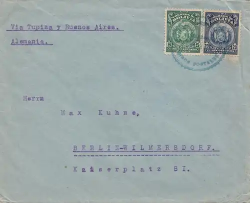 Bolivia: 1921: Cochabamba via Buenos Aires to Berlin