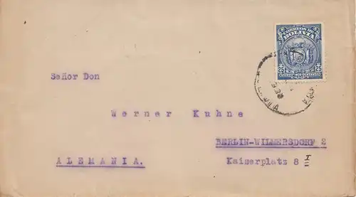 Bolivia/Bolivien: 1930 Cochabamba to Berlin, Junghans-watch, 