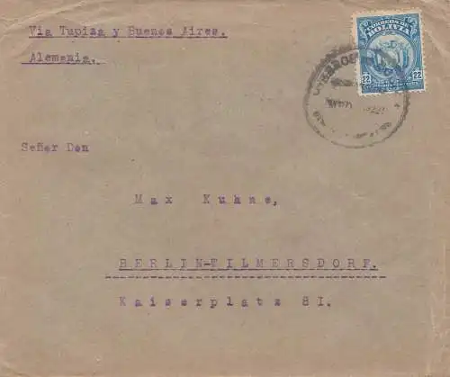 Bolivie: Cochabamba via Buenos Aires to Berlin 1922
