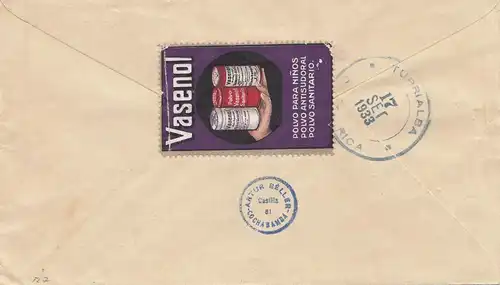 Bolivie: 1933 Cochabamba via La Paz, Panama to Costa Rica, Vasenol