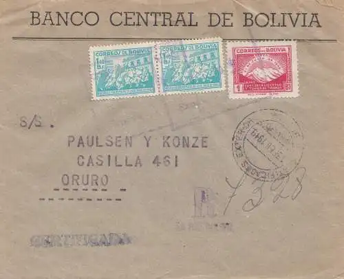 Bolivia/Bolivien: Registered to Oruro 1949