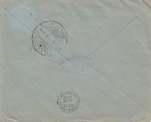 Bolivia 1921 cover Cochabamba via Buenos Aires to Berlin