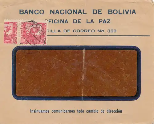 Bolivia/Bolivie: 1896 La Paz - Banco national