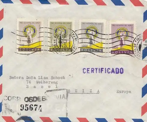 Bolivia 1961: Registered La Paz to Basel