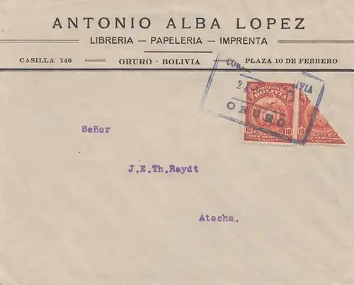 Bolivia/Bolivien: Oruro - Libreria, Papeleria, Imprenta to Atocha