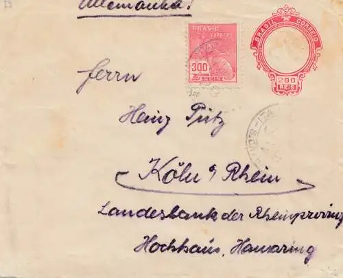 Brazil: Cover to Germany/Koeln