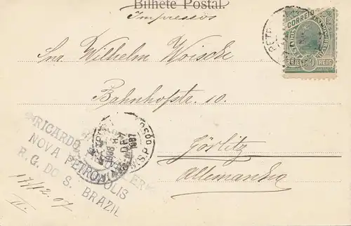 Brazil: 1908: Postcard S. Joao de Montenegro to Germany