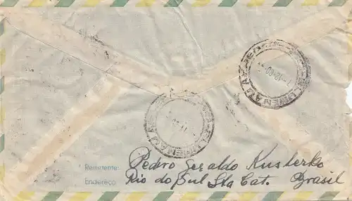 Brazil: 1960: Registered letter - Rio de Sul to Berlin