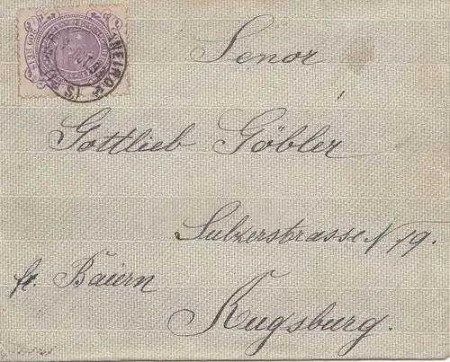 Brazil: 1893: cover to Augsbourg