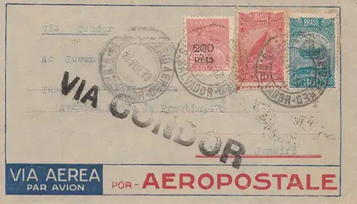Brazil: 1933 via  Condor to Rio
