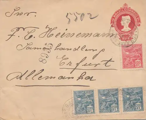 Brazil: 1922: cover to Erfurt/Germany, registered