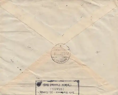 Brazil: 1950: Registered cover to Bamberg, Germany