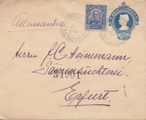 Brazil: 1922: cover to Erfurt/Germany