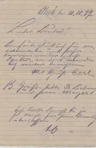 Brazil: 1897: carta Bilhete to Berlin