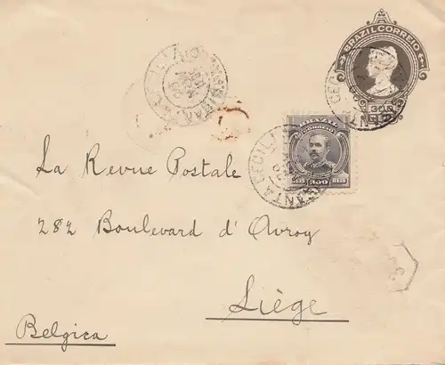 Brazil: 1909: cover to Liège / Belgium