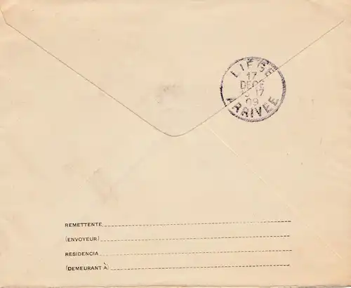 Brazil: 1909: cover to Liège / Belgium