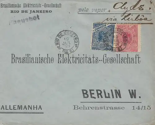 Brazil: 1904: Rio de Janeiro to Berlin - Paquebot via Lisboa