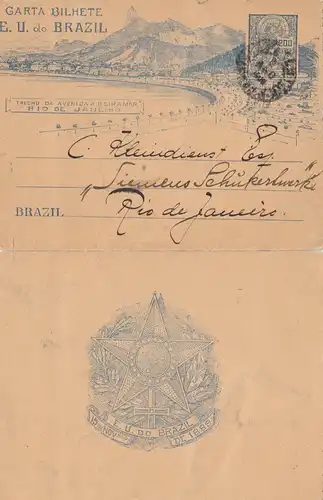 Brazil: 1906: Sao Paolo - Carta Bilhete to Rio de Janeiro