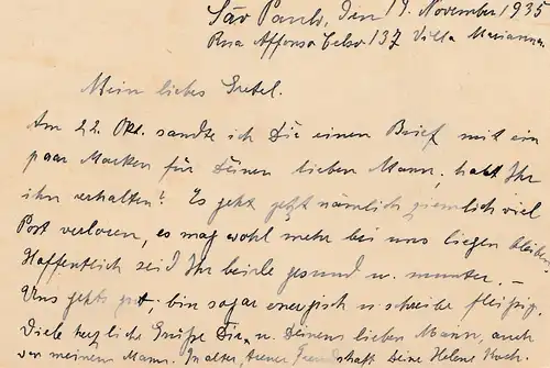 Brazil: 1935: post card to Baden-Baden