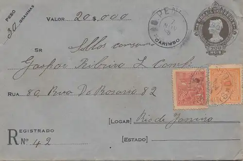 Brazil: 1908: Value -cover to Rio de Janeiro