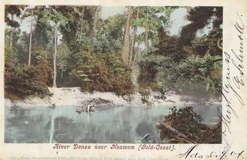 Gold Coast 1904: Post card River Densu Near Nsawom, Accra to Stuttgart/Germany