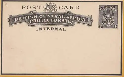 British central Africa - post card no use