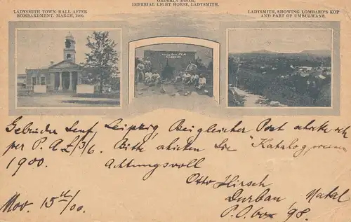 Natal: 1900 post card Natal to Leipzig