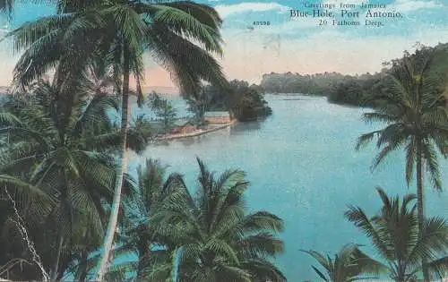 Jamaica 1921: post card Kingstown Port Antonio to Nürnberg