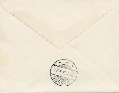 Montserrat: 1909: letter to Dieburg/Germany