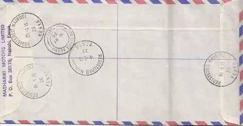 Kenia: Registered air mail from Nairobi 1985 to Munich - BMW