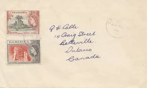 Dominique: 1959: letter to Canada.