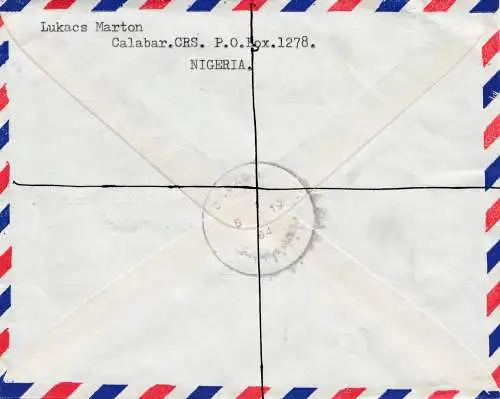 Nigeria: 1984 air mail to München BMW