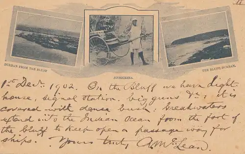 Natal: 1902: post card Howick to Nürnberg/Germany