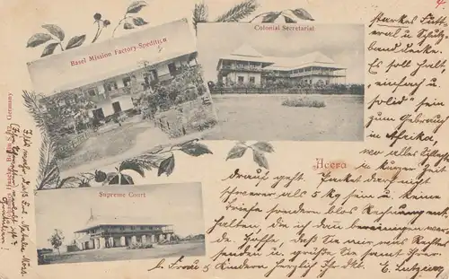 Gold Coast: Post card Accra 1901 to Germany/Reutlingen
