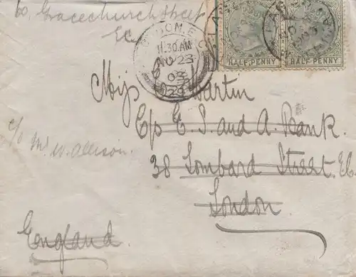 Lagos: 1903: letter to London