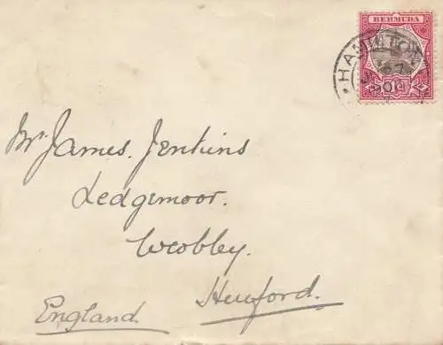 Bermuda: 1903: Hamilton to England