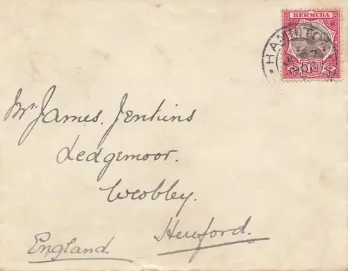 Bermudes: 1903: Hamilton to England