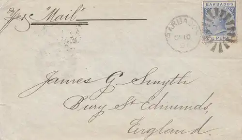 Barbados: 1891: letter to England