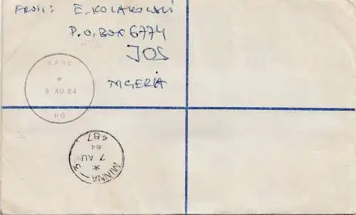 Nigeria: Registered letter to BMW München 1984