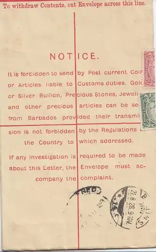 Barbade: Registered letter 1928 to Berlin