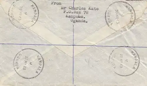 Ouganda: 1963: Registered Kampala to Sussex/Angleterre