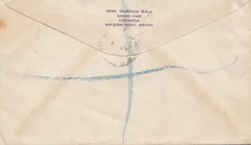 Grenada: 1898 registered letter to Durban / Natal