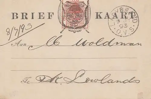 Vrij: 1893: Brief Kaart Ladvbrand