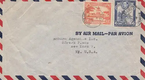 British Guiana 1947 by air Mail to New York