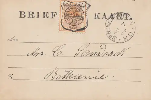 Vrij: Lettre Kaart 1897 à Bethanie