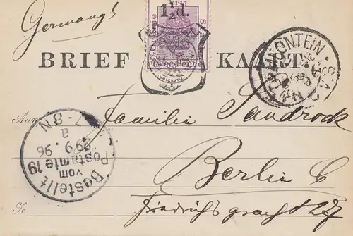 Vrij: Lettre Kaart 1896 to Berlin