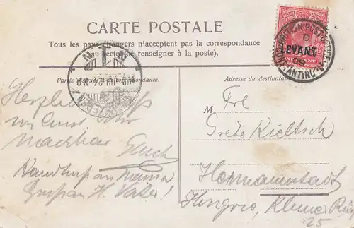 Levant: post card 1909 - Bosphore